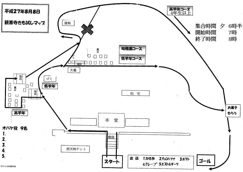 きもだめしマップ(平成27年度)
